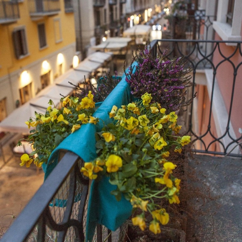 Vaso da Balcone in tessuto BloemBagz, con 4 tasche, 46 cm