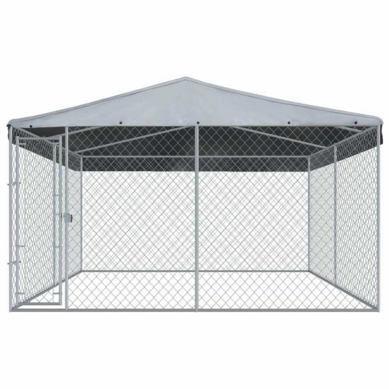 Box coperto da esterno per animali e cani recinto animali in acciaio  altezza 240 e misura 382 x 382 cm
