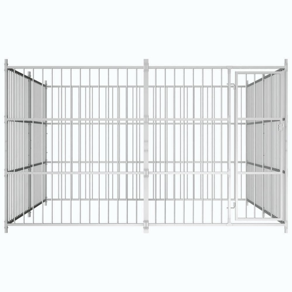 Recinzione per cani da esterno recinto animali con pannelli in acciaio  zincato altezza 185 e misura 300 x 300 cm
