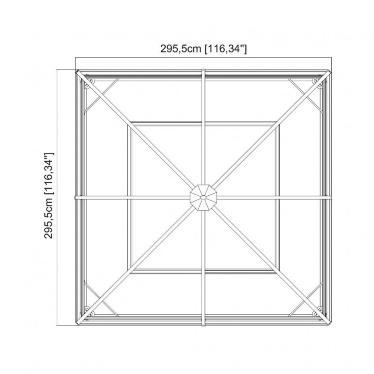 Gazebo in alluminio ed acciaio Ventura 10"x10" 296x296x260 cm by Ezooza