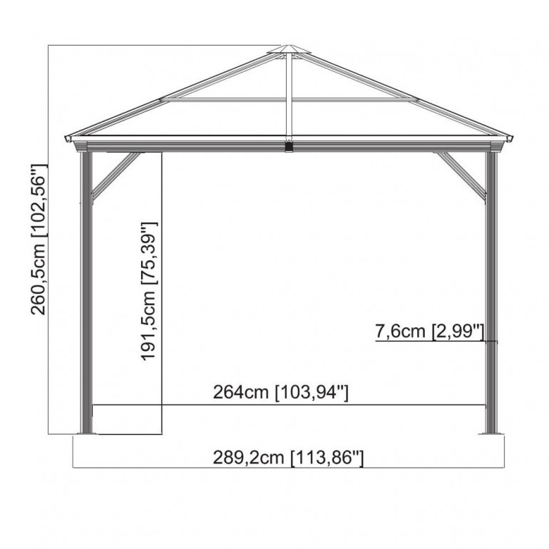 Gazebo in alluminio ed acciaio Ventura 10"x10" 296x296x260 cm by Ezooza