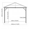 Gazebo in alluminio ed acciaio Ventura 10"x10" 296x296x260 cm by Ezooza