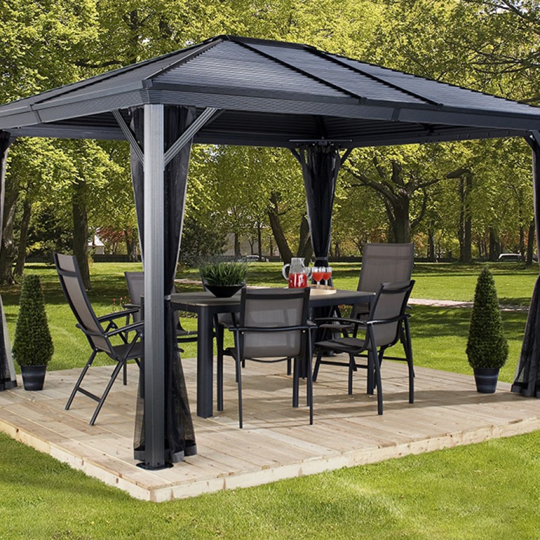 Gazebo in alluminio ed acciaio Ventura 10"x10" 296x296x260 cm by Ezooza