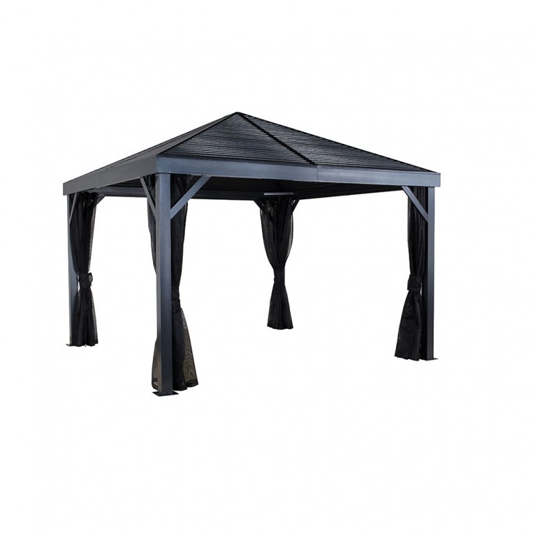 Gazebo in alluminio ed acciaio South Beach 12"x12" 363x363x310 cm by Ezooza