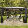 Gazebo in alluminio e copertura in policarbonato resistente Verona 10'x14' 298x423x261 cm by Ezooza