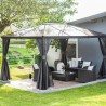 Gazebo in alluminio e copertura in policarbonato resistente Verona 10'x14' 298x423x261 cm by Ezooza