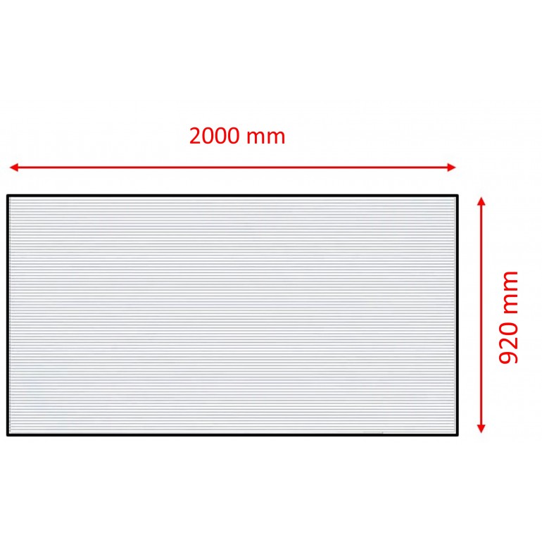 Lastra corrugata 177/51 policarbonato alveolare spess. 6 mm 200x92 cm